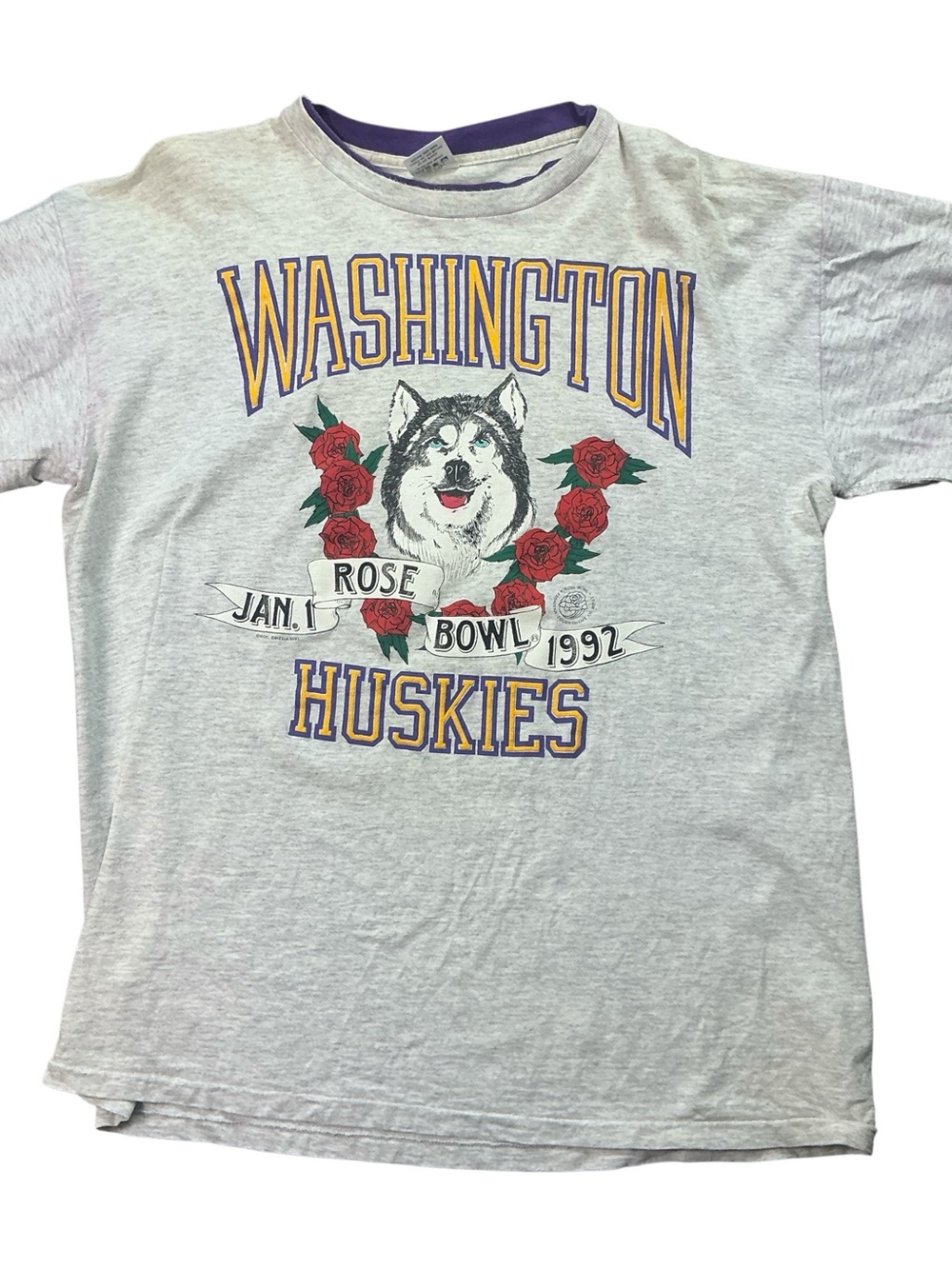 Vintage Washington Huskies 1992 Rose Bowl T-shirt SZ XL USA made